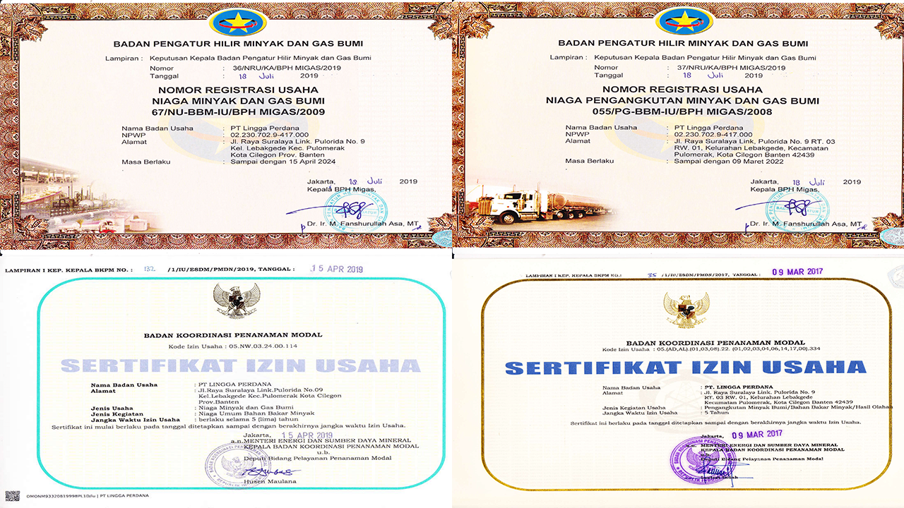 Legalitas PT Lingga Perdana